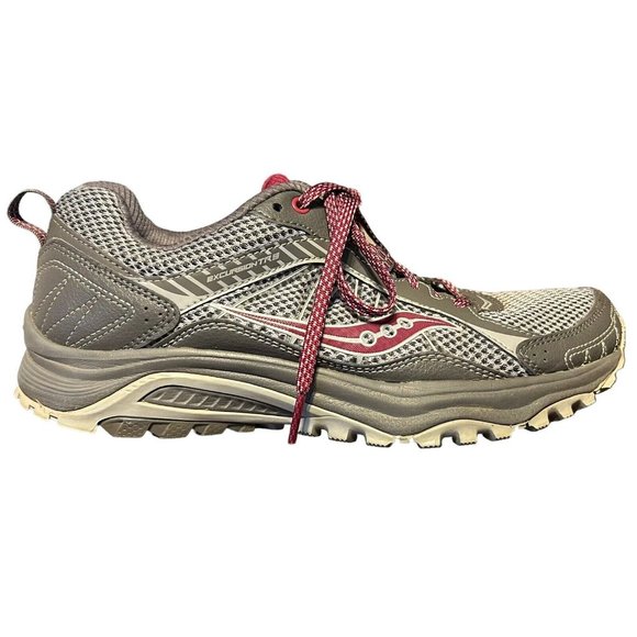 Saucony Excursion TR9 Gray Red Trail Running Outdoor Sneaker Shoes Womens 7.5 - Picture 5 of 16